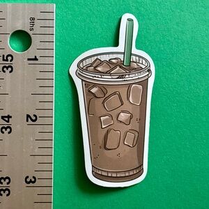 10/$10 Iced Coffee Aesthetic Vinyl Sticker Waterproof  Water Bottle Laptop Craft